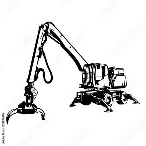 Harvester - Special Vehicle - Heavy Machinery, Logging and Construction Machinery Stencil Cut File - Cricut file.