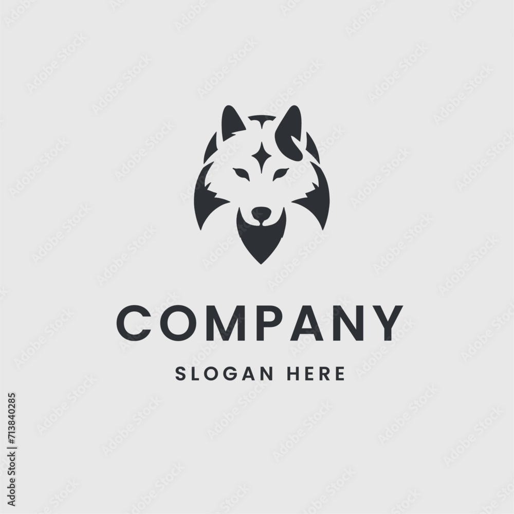 wolf logo in a monochrome wolf logo in a monochrome