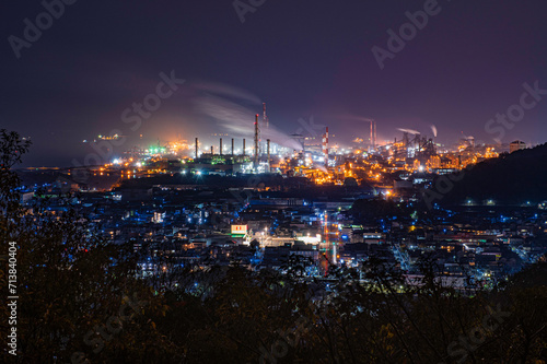 龍王神社展望台から望む福山市の工場夜景