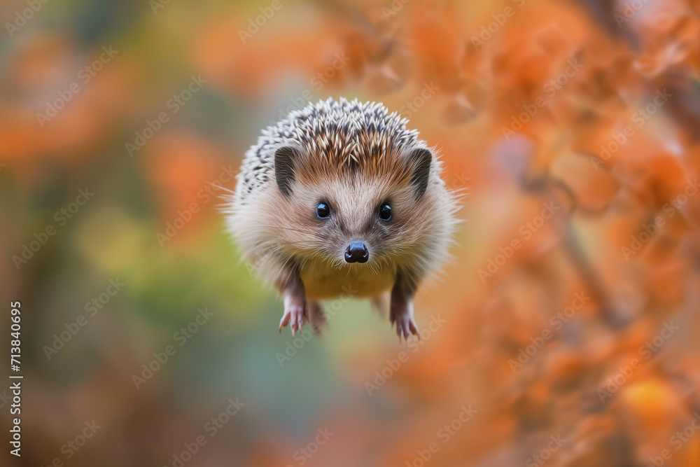 a hedgehog jumps on the ground. freedom the hedgehog runs through the autumn forest dynamic scene leaves fly. A hedgehog hunting for food in an old log. Hedgehog flying at the air a hedgehog jumps on the ground. freedom the hedgehog runs through the autumn forest dynamic scene leaves fly. A hedgehog hunting for food in an old log. Hedgehog flying at the air