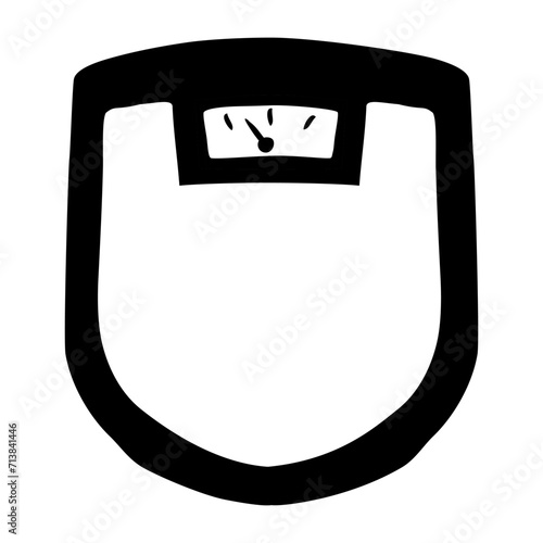 body weight scale, simple vector doodle hand draw sketch