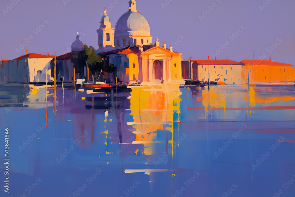 Abstract Venice city art 