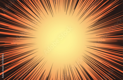 細かめの集中線【長方形】漫画 コミック 効果	