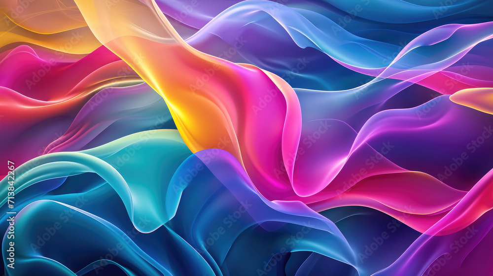 Abstract background of colorful waves flowing seamlessly