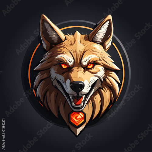 hyper detailed good coyote logo