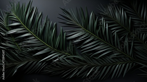 Abstract black leaves texture for tropical leaf background with copy space  dark nature concept.