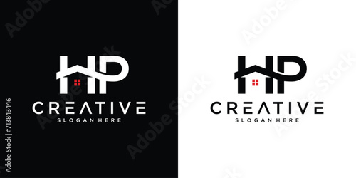 Initial HP home logo with creative house element photo