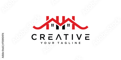 Initial HH home logo with creative house element photo