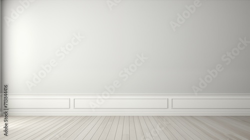Empty room in minimalist gray and white style. Banner with place for text © imagemir