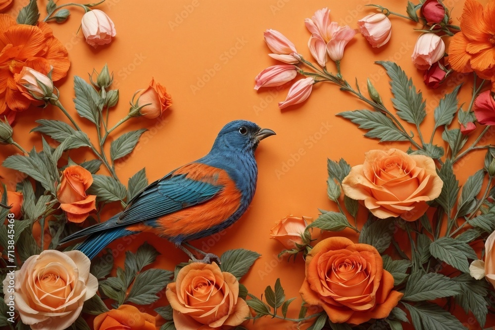 Nature's Melody Generative AI's Bird, Rose, and Botanical Bliss in Colors Nature's Melody Generative AI's Bird, Rose, and Botanical Bliss in Colors