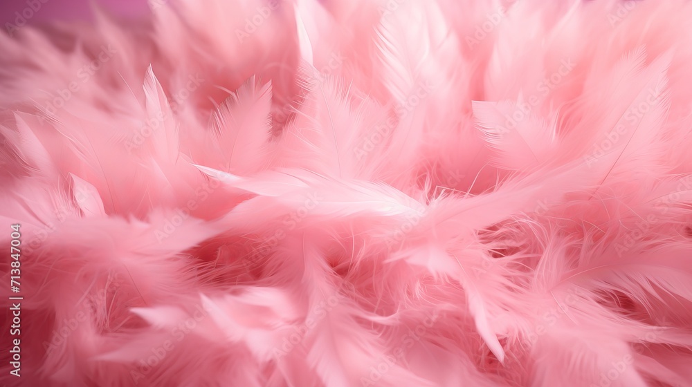 Trendy pink feather texture   close up macro shot of abstract fluffy feather background