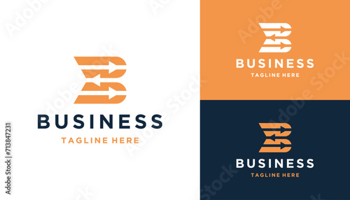 Initial Letter B Monogram with Arrow for Logistics and Transportation Logo Design