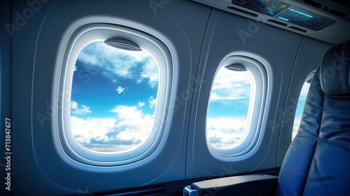Inside View of an Airplane Window © Anoo