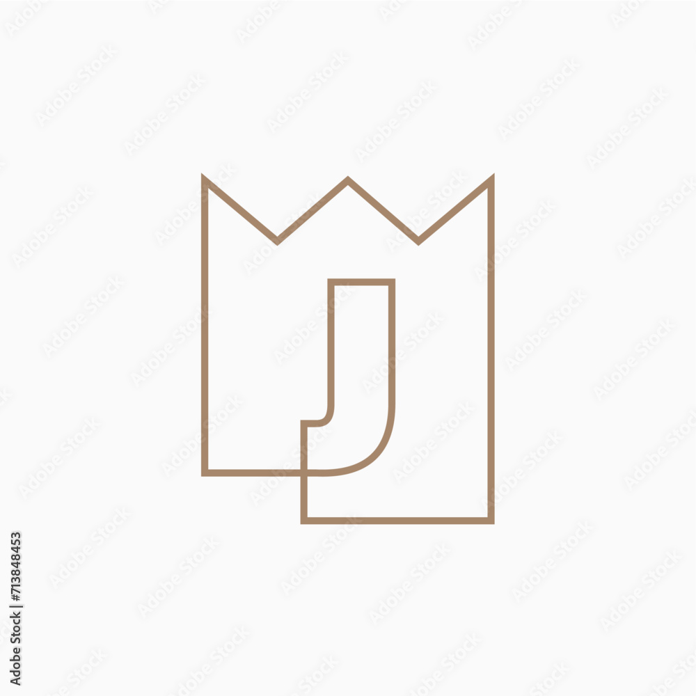 J Letter King Crown Logo Vector Icon Illustration J Letter King Crown Logo Vector Icon Illustration