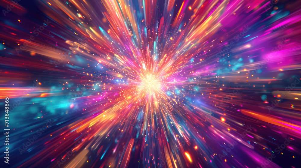 Abstract background with bright and energetic bursts of neon color Abstract background with bright and energetic bursts of neon color