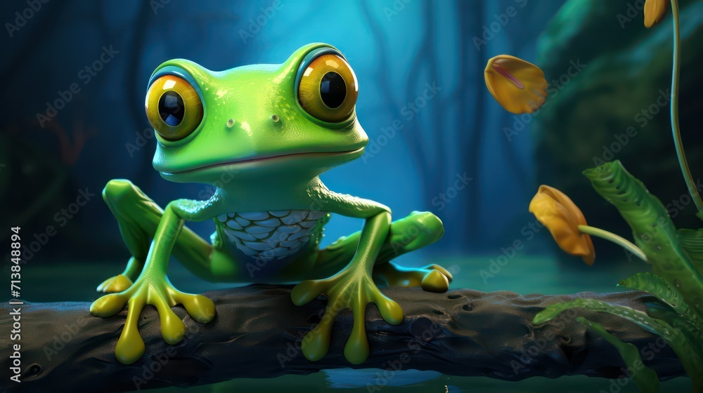 frog in aquarium frog in aquarium