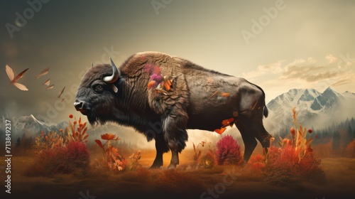 buffalo in the field photo