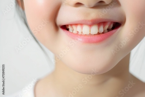 歯並びの綺麗な笑顔の子供の写真（矯正 ・ 歯列矯正 ・ マウスピース矯正 ・ホワイトニング・ 小児歯科・かみ合わせ）