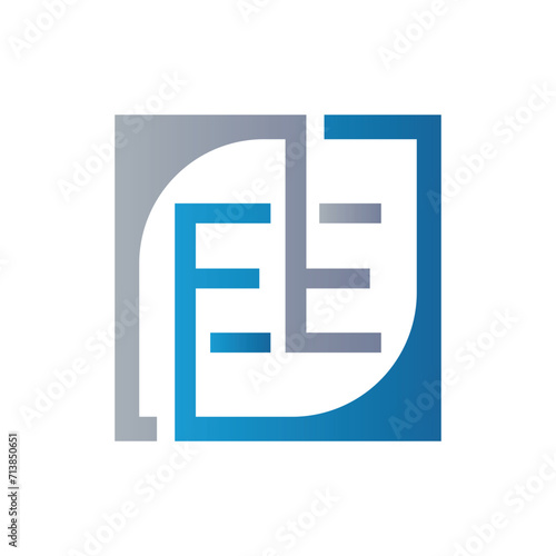 EE Logo Design Template Vector With Square Background. © Rabin