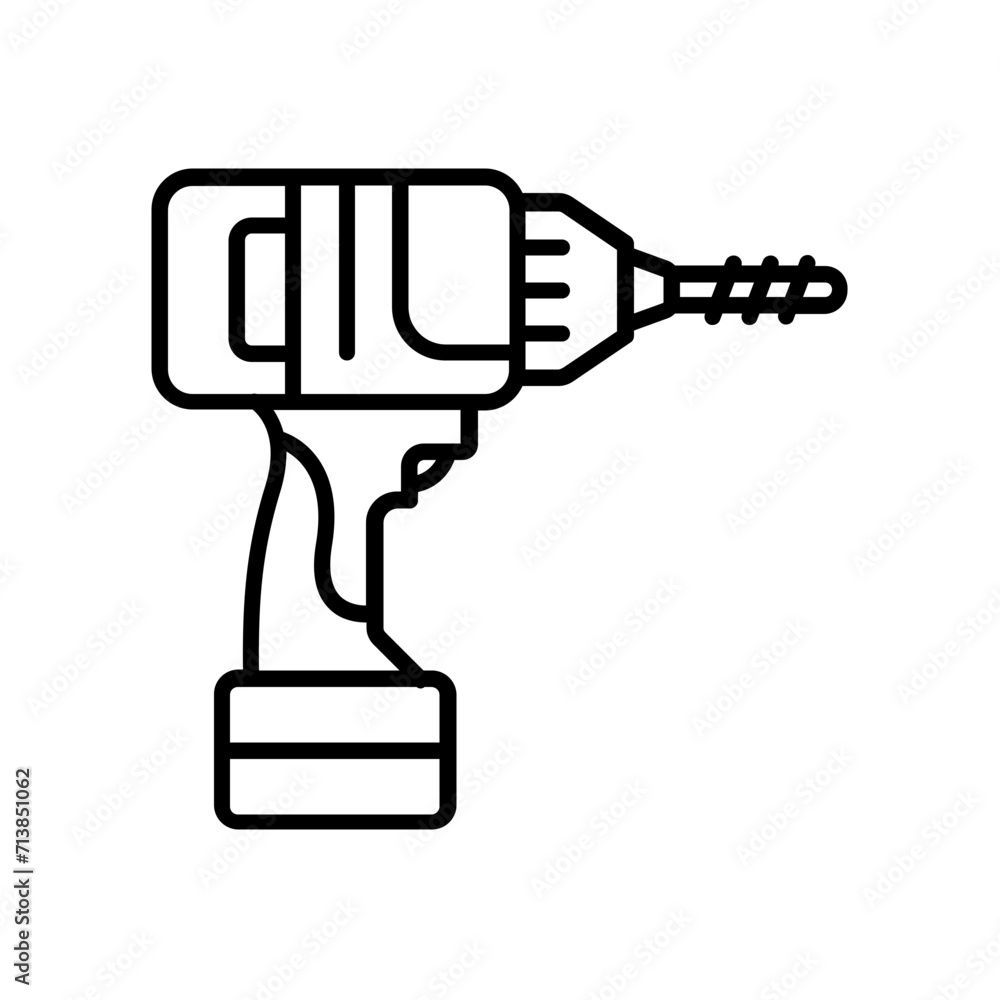 Power Drill icon. outline icon Power Drill icon. outline icon
