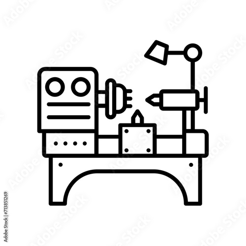 Lathe icon. outline icon