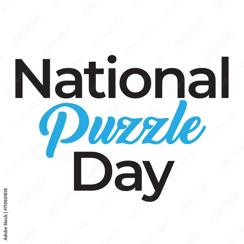 National Puzzle Day Typography ,National Puzzle Day Lettering