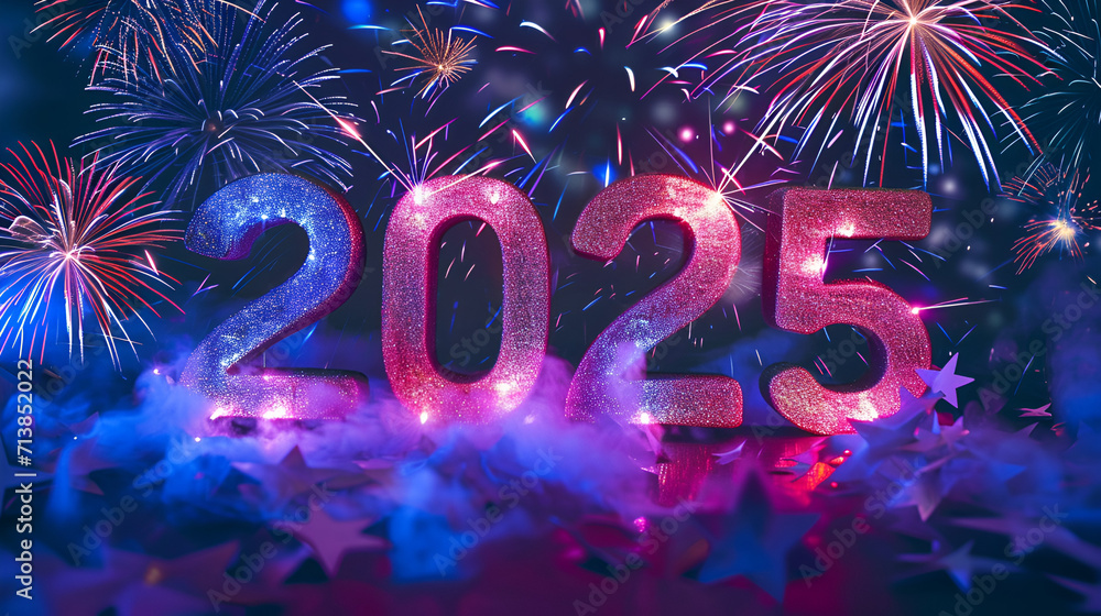 happy new year 2025 with golden 3d typography design, Happy New Year