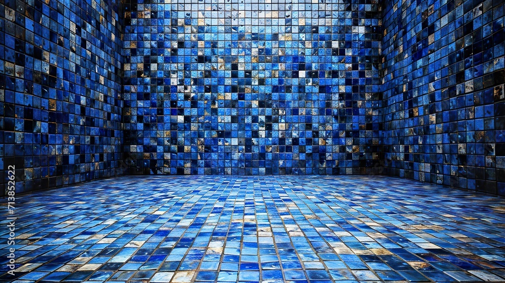 Naklejka premium blue mosaic background