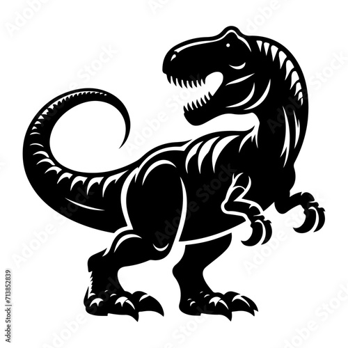 Dinosaur vector silhouette  black color icon silhouette  white background