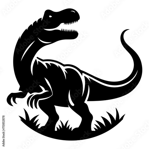 Dinosaur vector silhouette  black color icon silhouette  white background