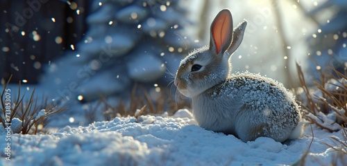 rabbit in the snow © Adan