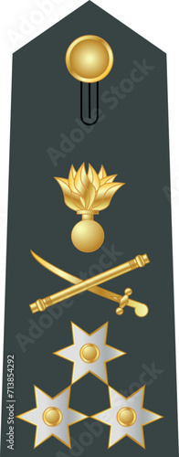 Shoulder pad military officer mark for the ANTISTRATIGOS (LIEUTENANT GENERAL) insignia rank in the Hellenic Army