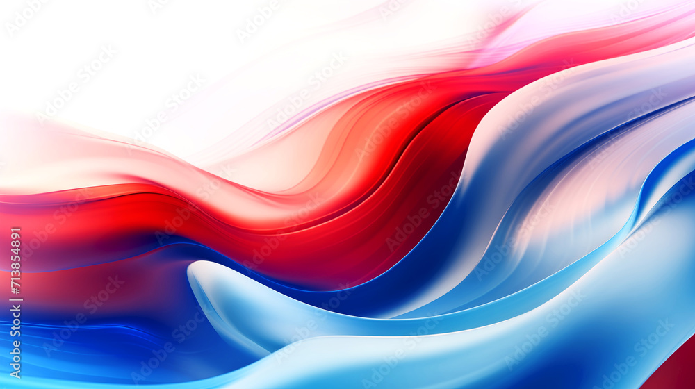 Abstract white, red and blue curved wave flow on white background illustration Abstract white, red and blue curved wave flow on white background illustration