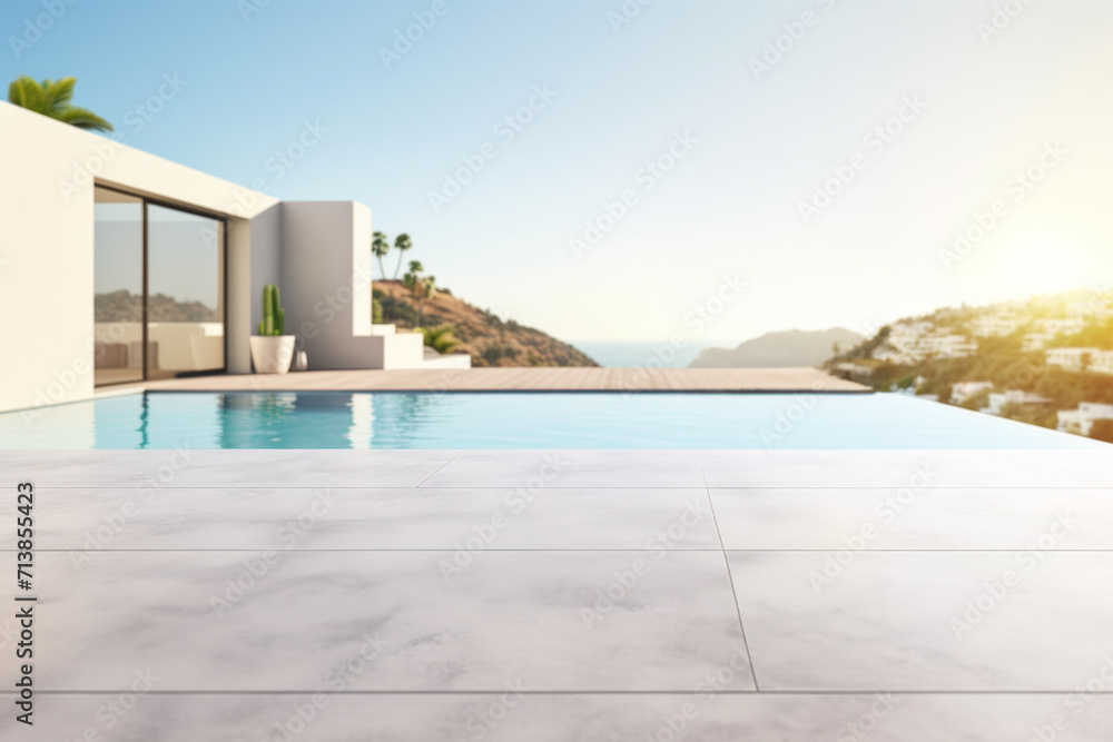 Obraz premium Infinity Pool Overlooking Mountain View
