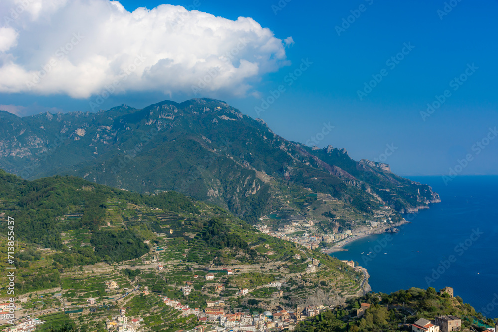 Overview of the amazingly beautiful Amalfi Coast in southern Italy.
