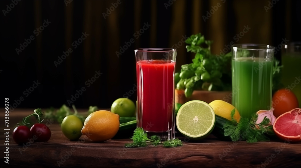 Fototapeta premium Smoothie consisting of vegetables and fruits.