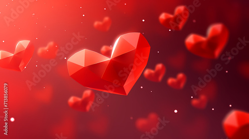 Valentine's Day, love and romance background, background with heart shapes