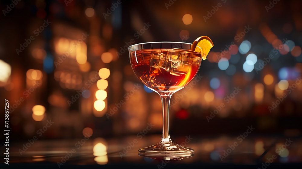 Alcoholic beverage in a retro cocktail