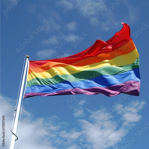 rainbow flag on sky