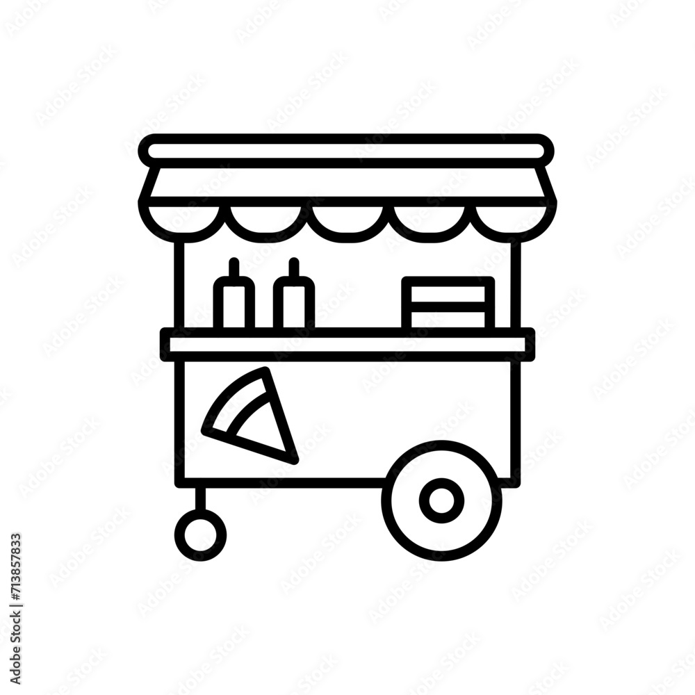 Pizza cart outline icons, minimalist vector illustration ,simple transparent graphic element .Isolated on white background Pizza cart outline icons, minimalist vector illustration ,simple transparent graphic element .Isolated on white background