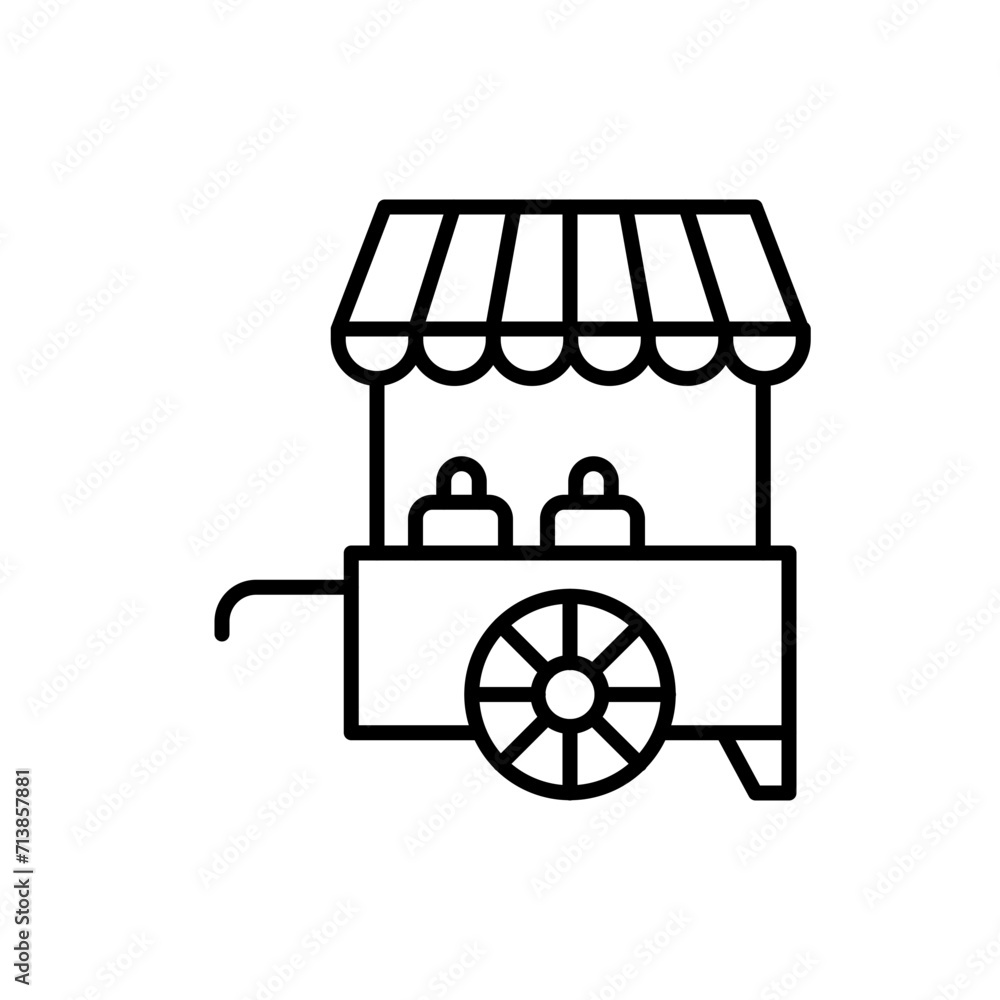 Food cart outline icons, minimalist vector illustration ,simple transparent graphic element .Isolated on white background Food cart outline icons, minimalist vector illustration ,simple transparent graphic element .Isolated on white background