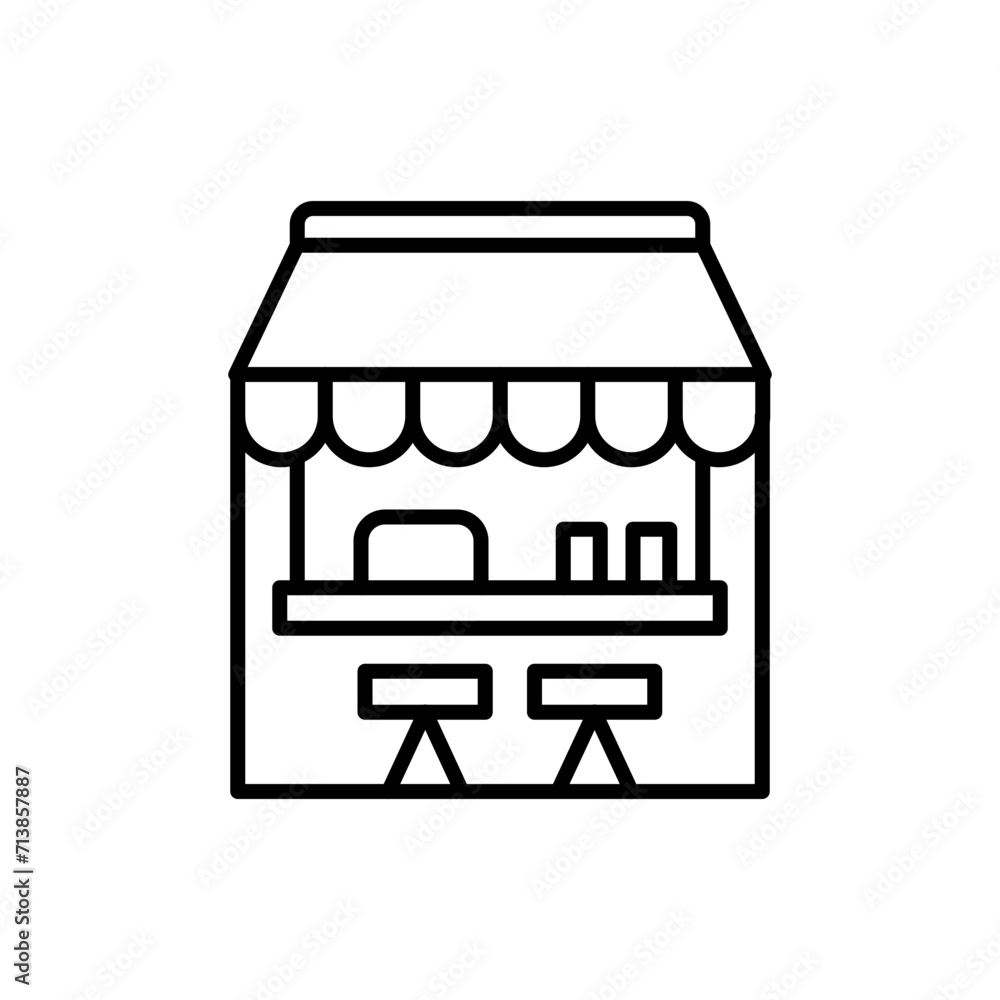 Food stand outline icons, minimalist vector illustration ,simple transparent graphic element .Isolated on white background Food stand outline icons, minimalist vector illustration ,simple transparent graphic element .Isolated on white background