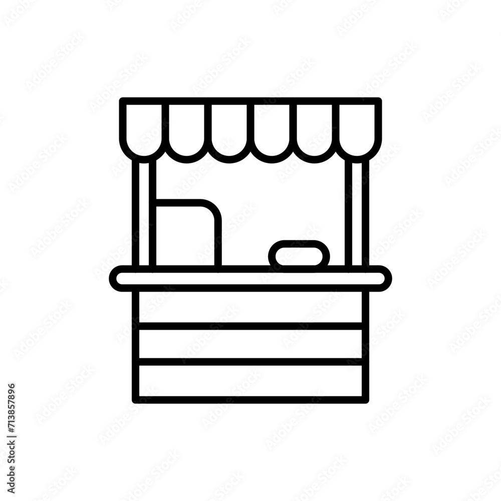 Food stand outline icons, minimalist vector illustration ,simple transparent graphic element .Isolated on white background Food stand outline icons, minimalist vector illustration ,simple transparent graphic element .Isolated on white background