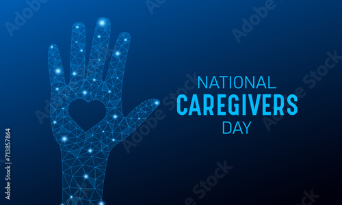 National caregivers day is observed every year on the 16th February. Health and Medical Awareness Vector template for banner, card, poster and background design. Vector illustration.