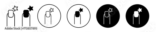 nail strengthener flat line icon set. nail strengthener Thin line illustration vector
