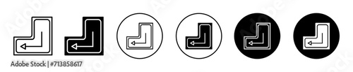 enter key icon sign set in outline style graphics design
