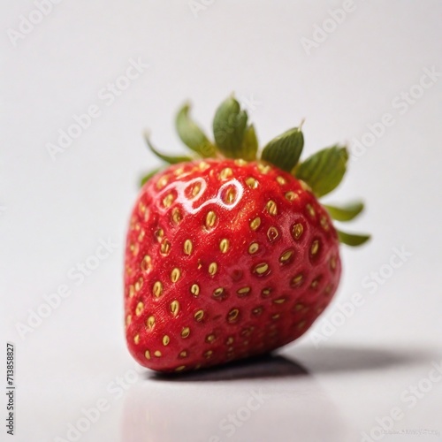 one strawberry on a white background