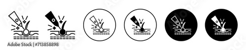 laser hair removal simple icon collection set on white background color
