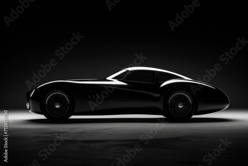 The streamlined silhouette of a contemporary car's front profile showcases elegance and efficiency © HASAN