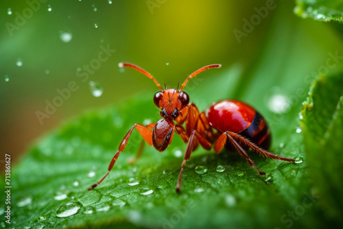 Red ant on a leaf © Malik
